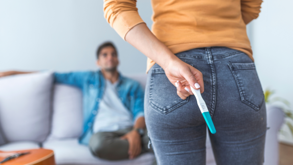 Woman with Pregnancy Test